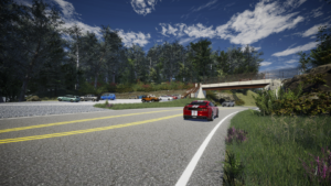 Mock-up of new pedestrian bridge going over Route 311 at McAfee Knob Trail Head parking lot