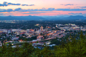 view of downtown roanoke virginia from mill mountain